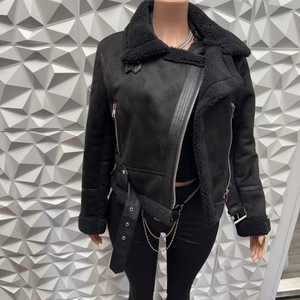 Women's Black Shearling Jacket
